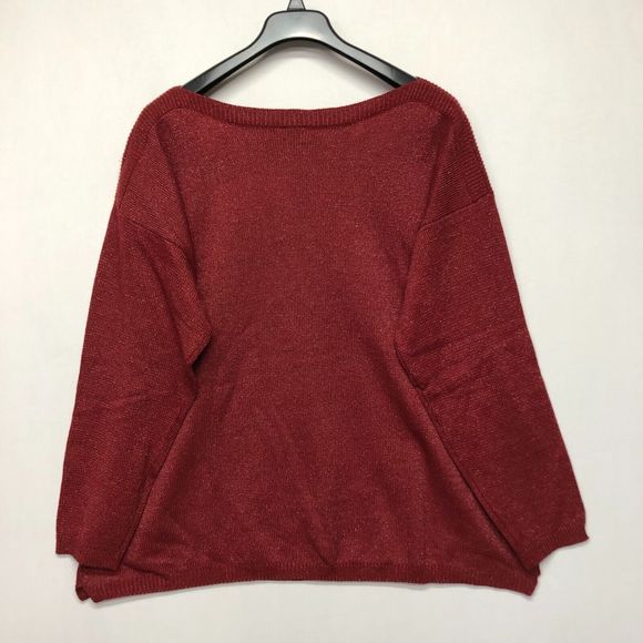 BFA Classics Women Pullover Knit Sweater Size 3X Red Round Neck Sparkle M131 -1 - Picture 10 of 12